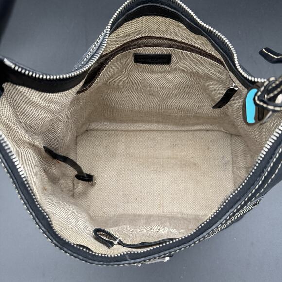 Authentic Dooney & Bourke Black Faux Croc Leather Hobo Shoulder Bag Purse Y2K - Picture 8 of 12